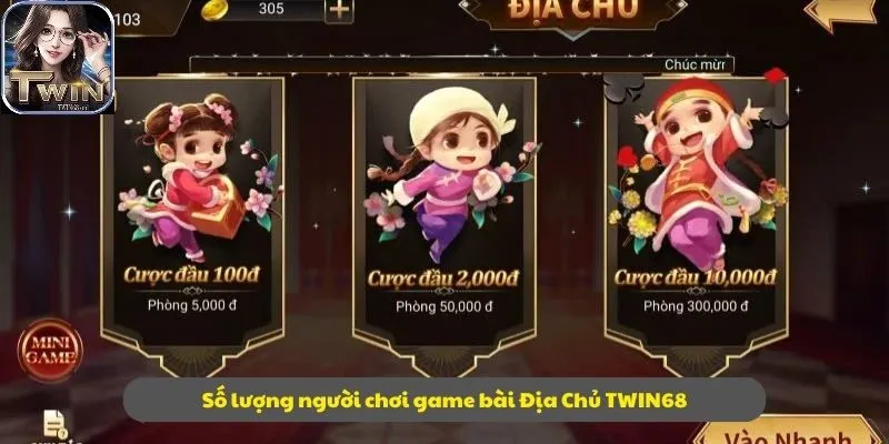 Số lượng người chơi game bài Địa Chủ TWIN68